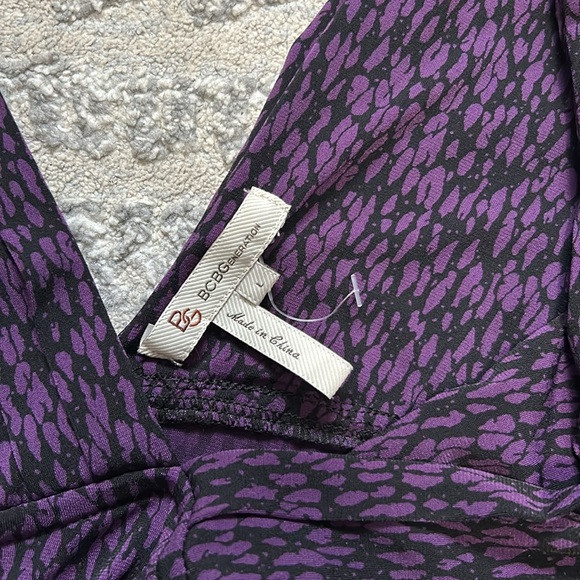 BCBGeneration Black & Purple Ruched Bodycon Dress - Picture 5 of 5